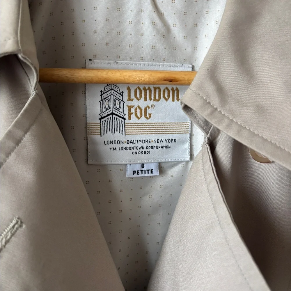 London Fog Tan Trench Coat - Picture 2 of 7